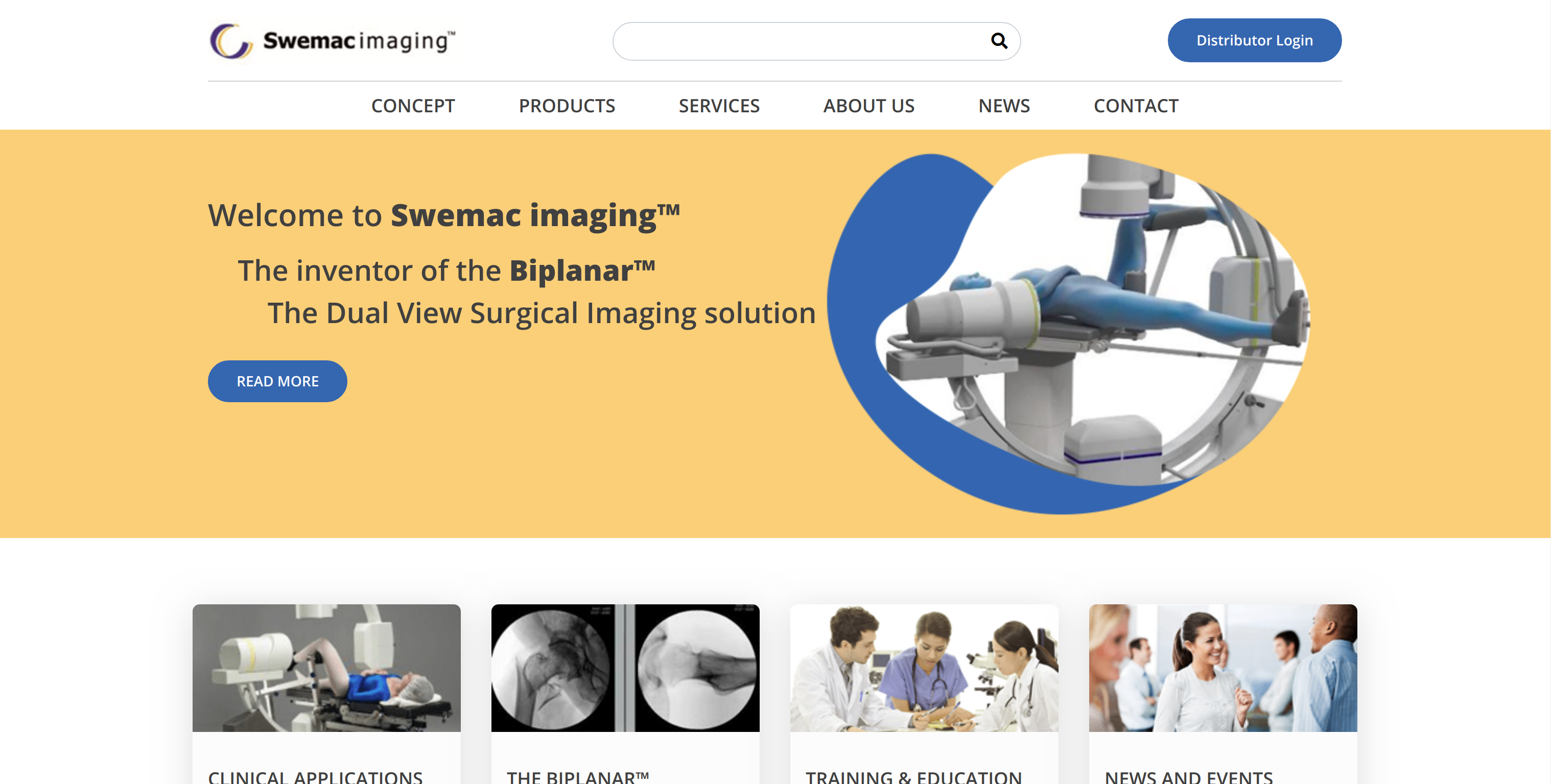 The Biplanar surgical imaging system Swemacimaging